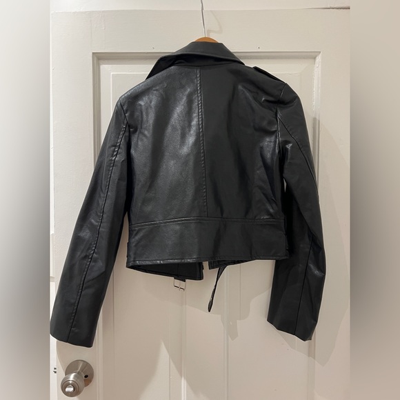 NWOT - THE ZEPPELIN FAUX LEATHER JACKET BLACK - Small S 4 - Picture 8 of 8
